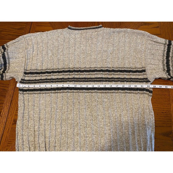 Liberty by Exacta Sweater Mens V Neck Tan Cotton Blend XL Vintage Made in USA - Picture 9 of 9